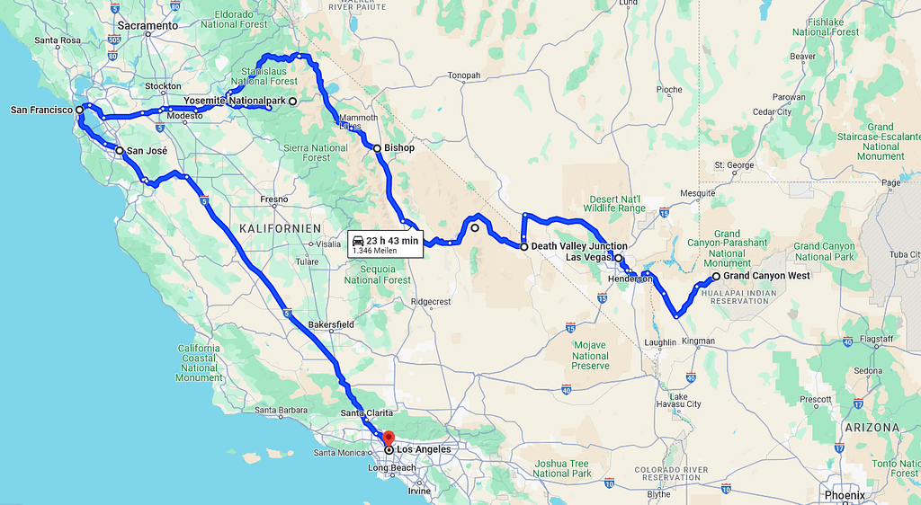 USA Roadtrip: Entlang der Westküste - Zusammenfassung