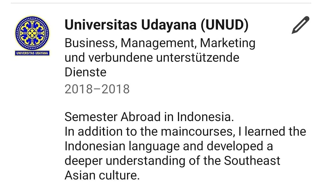 Auslandsaufenthalt im Lebenslauf?