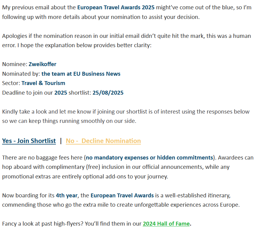 Travel Awards